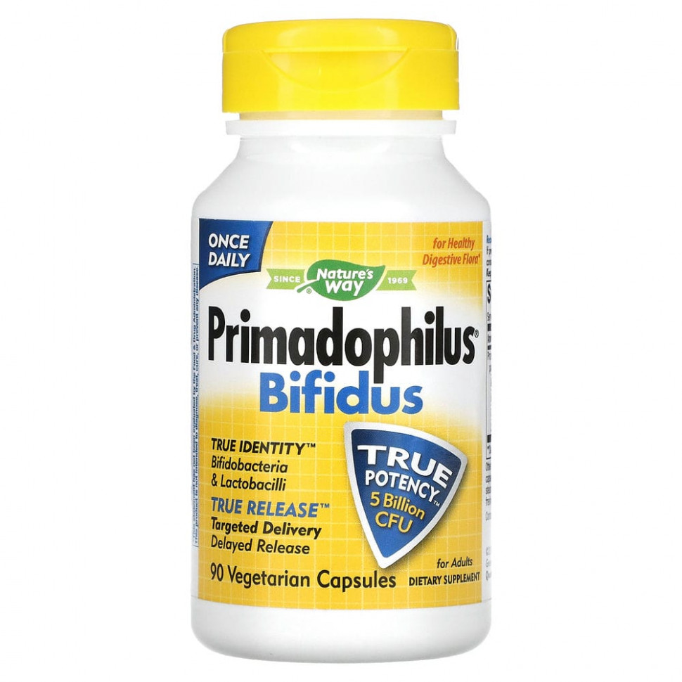 

Пробиотик Nature's Way, Primadophilus Bifidus, 5 млрд КОЕ, 90 шт