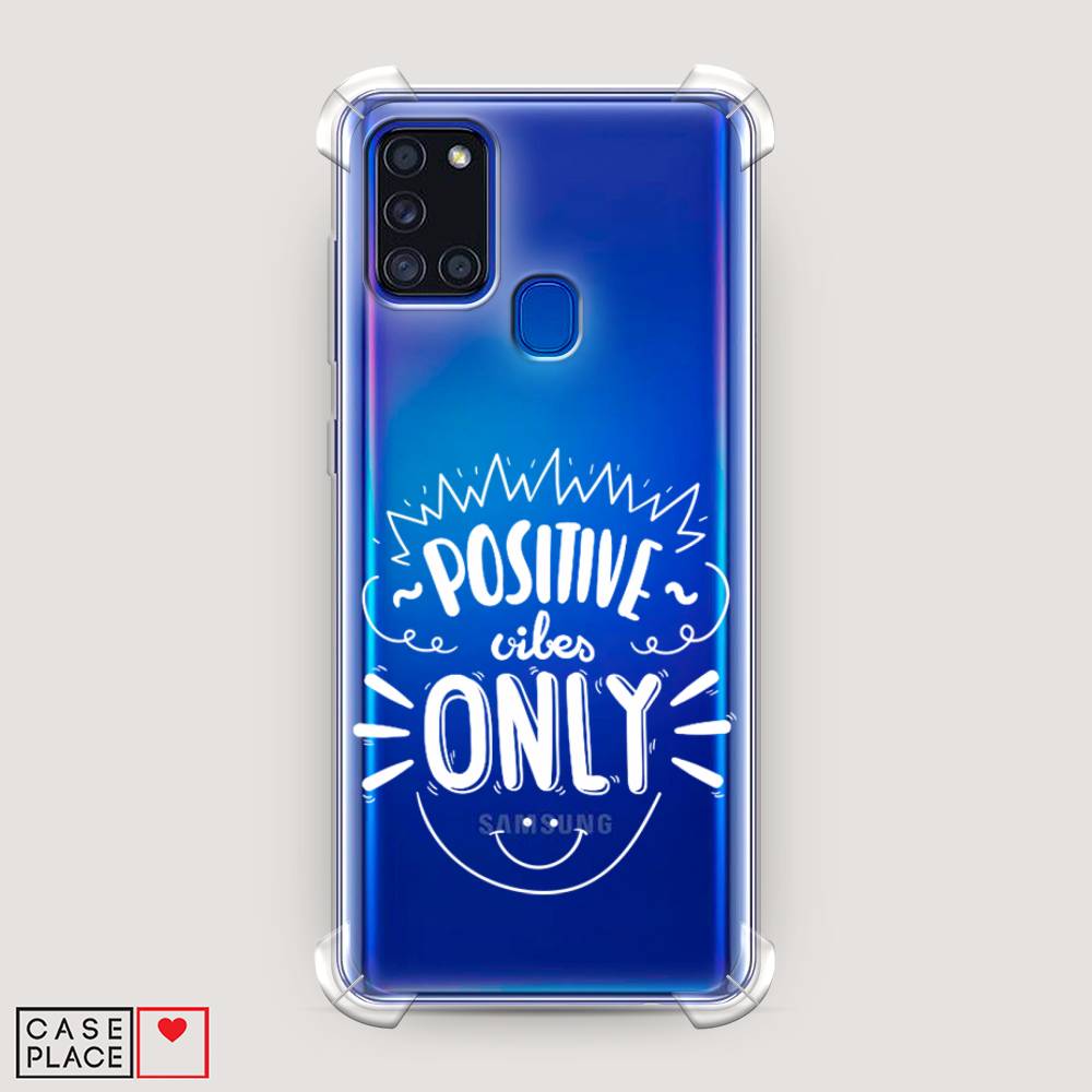 фото Противоударный силиконовый чехол "positive vibes only графика" на samsung galaxy a21s awog