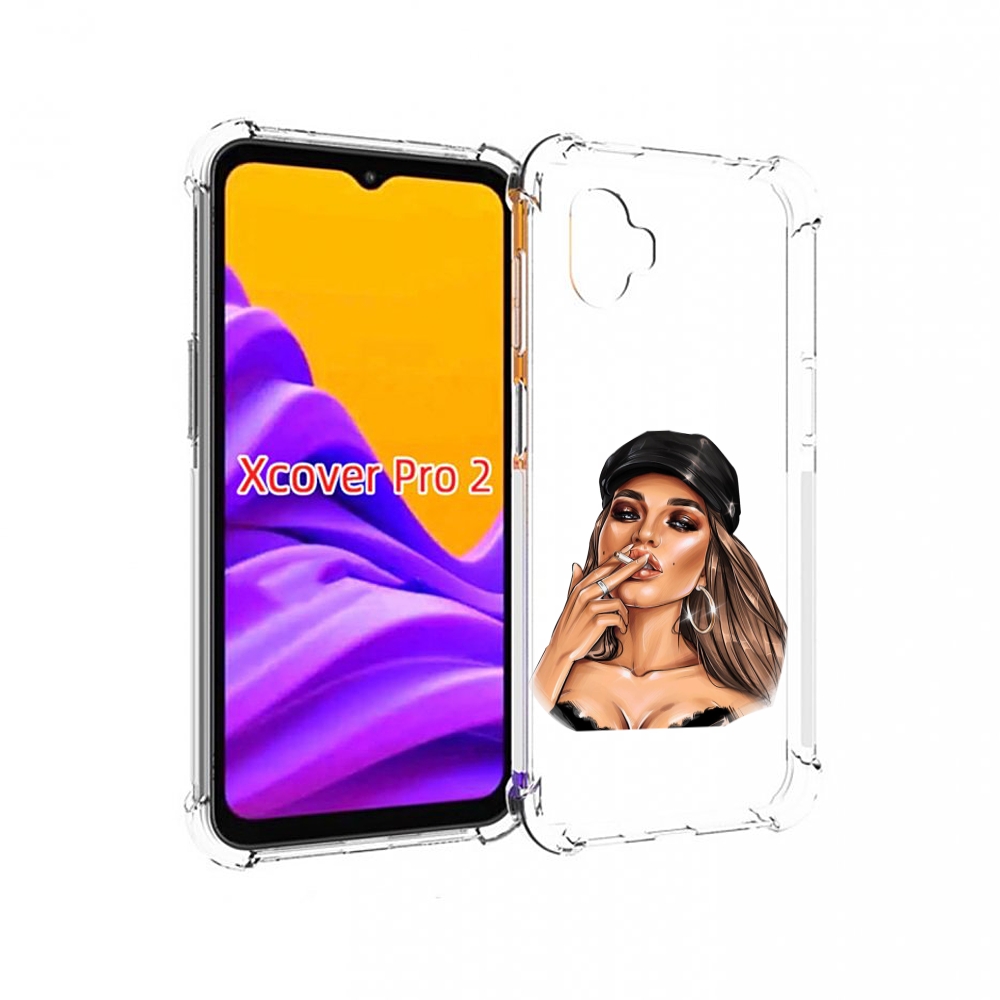 

Чехол MyPads девушка-в-шапке-с-сигаретой для Samsung Galaxy Xcover Pro 2, Прозрачный, Tocco