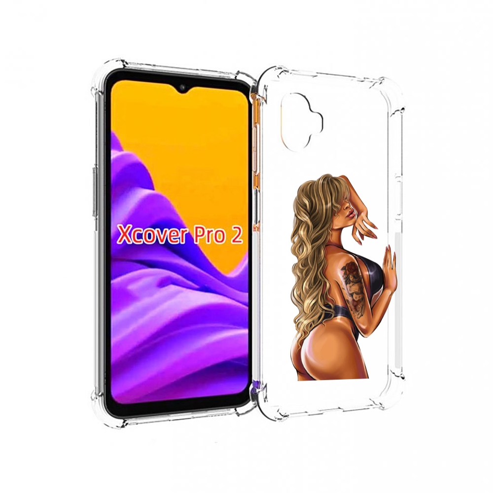 Чехол MyPads девушка-в-черном-кожаном-купальнике женский для Samsung Galaxy Xcover Pro 2