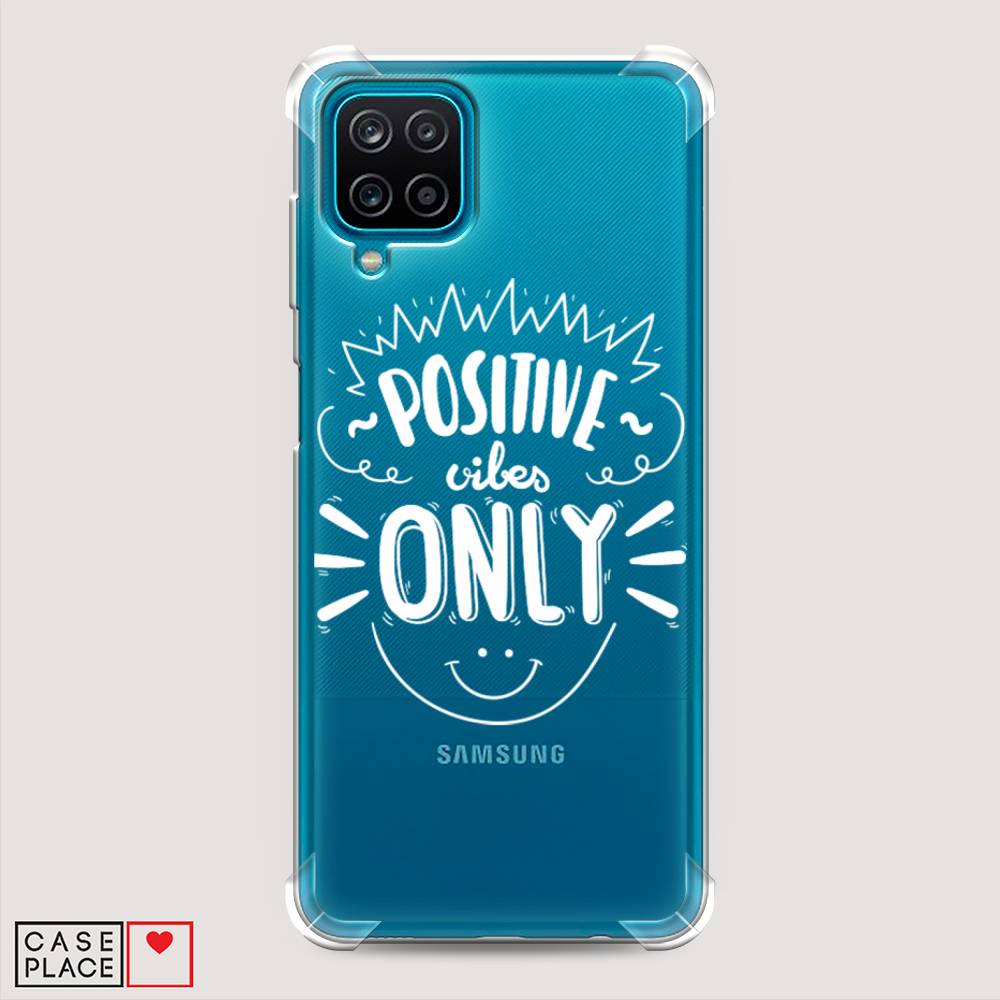 фото Противоударный силиконовый чехол "positive vibes only графика" на samsung galaxy a12 awog