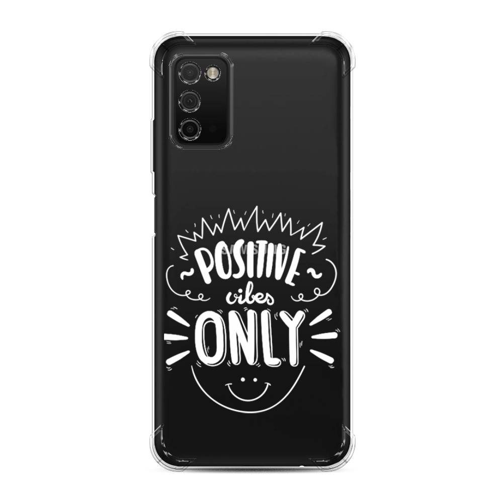 фото Противоударный силиконовый чехол "positive vibes only графика" на samsung galaxy a03s awog