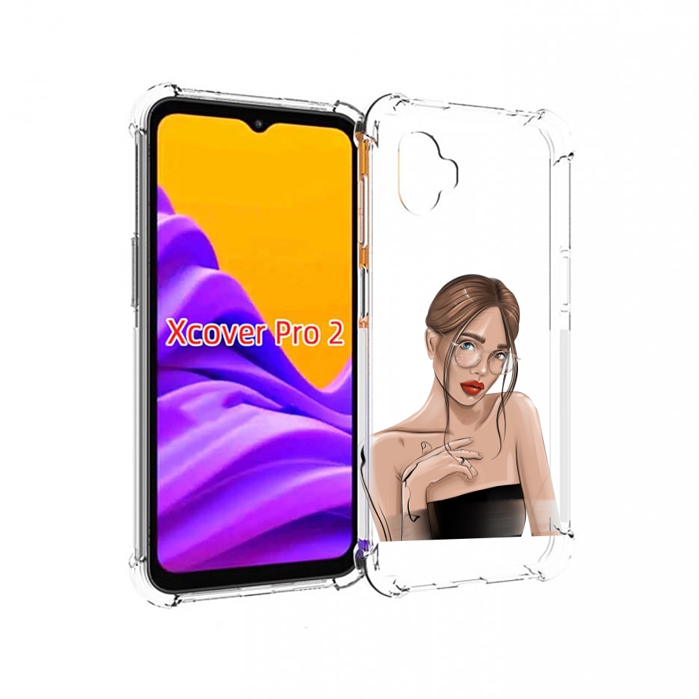 Чехол MyPads девушка-в-очках-с-красивыми-глазами женский для Samsung Galaxy Xcover Pro 2