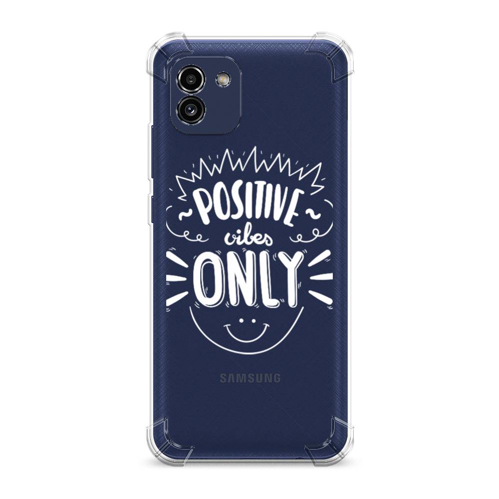 фото Противоударный силиконовый чехол "positive vibes only графика" на samsung galaxy a03 awog