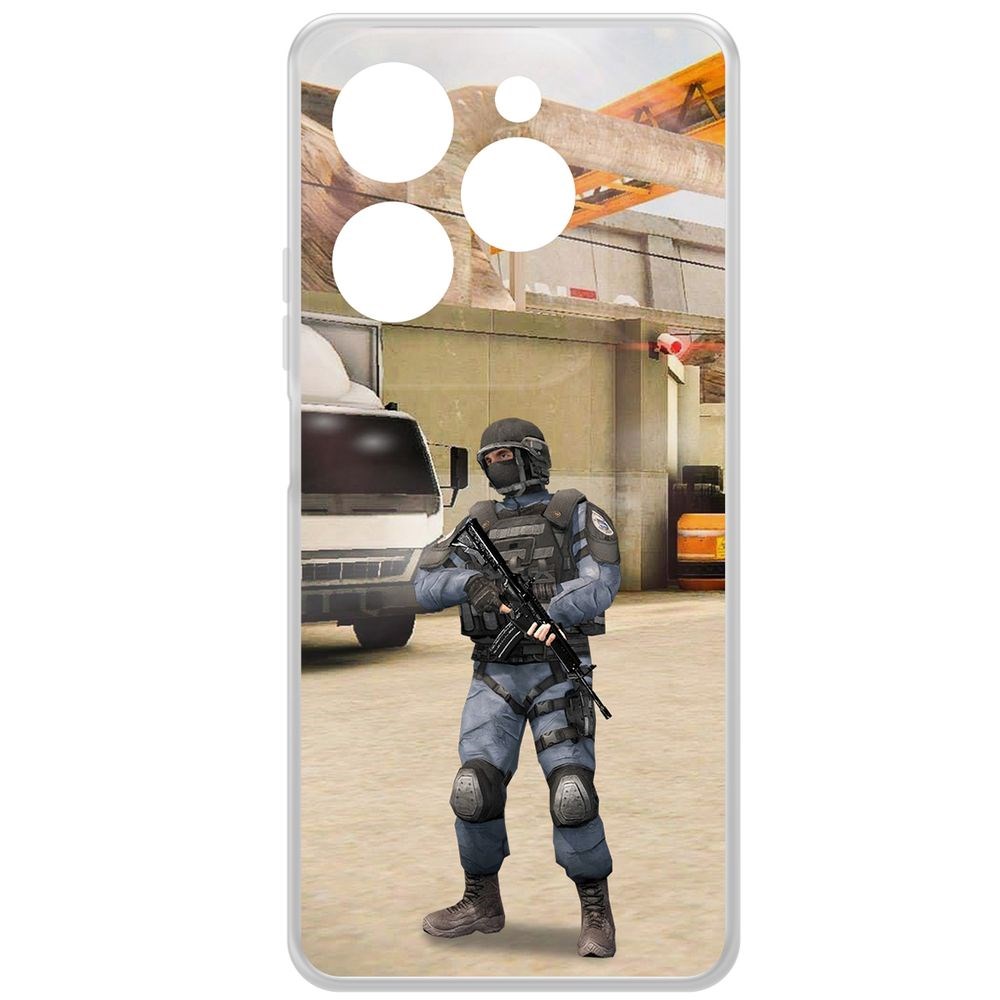 

Чехол-накладка Krutoff Clear Case Cтандофф 2 (Standoff 2) - GIGN для INFINIX Hot 40 Pro, Прозрачный
