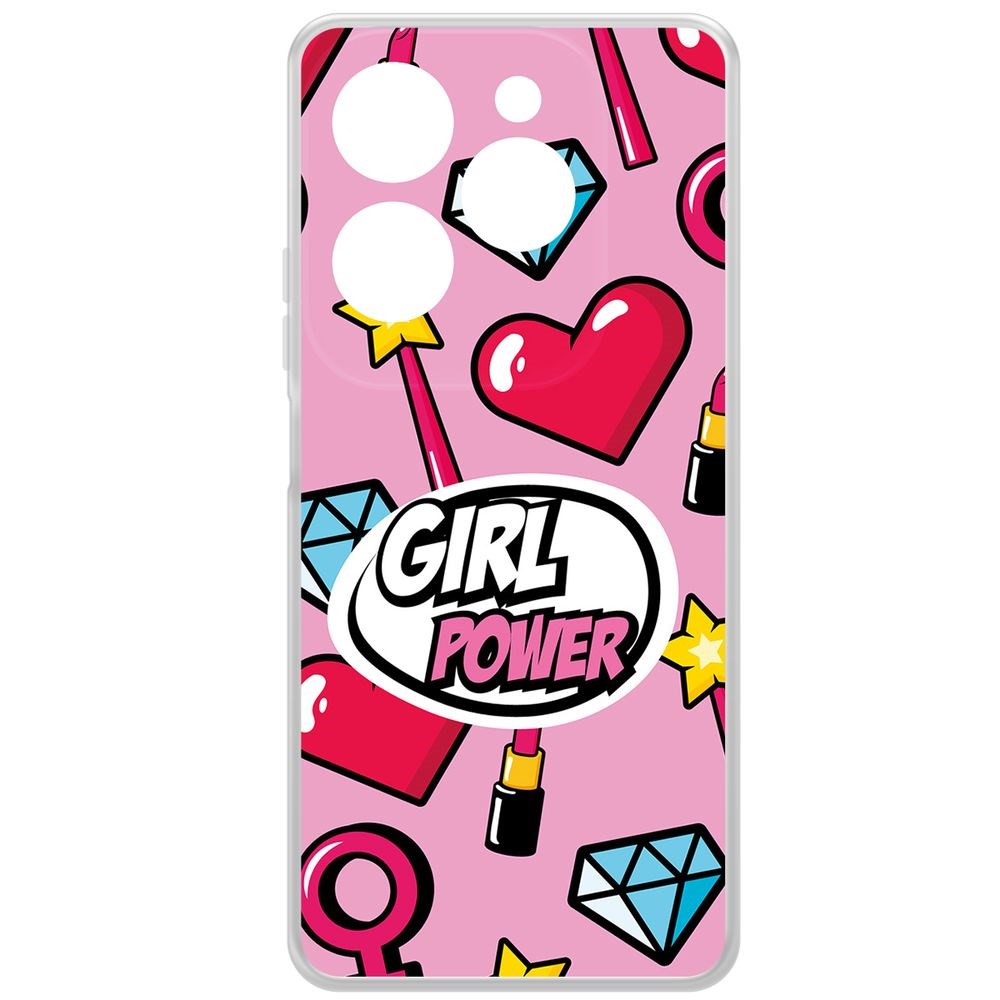 

Чехол-накладка Krutoff Clear Case Girl Power для INFINIX Hot 40 Pro, Прозрачный