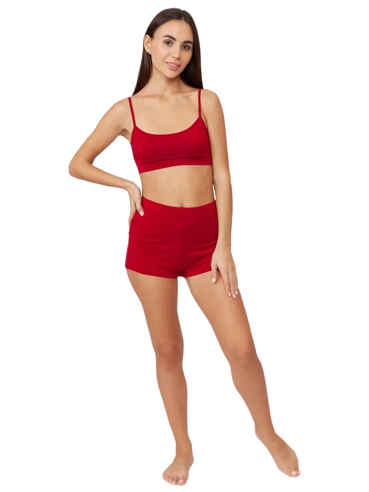 Комплект домашний женский Tactilica 453 бордовый L