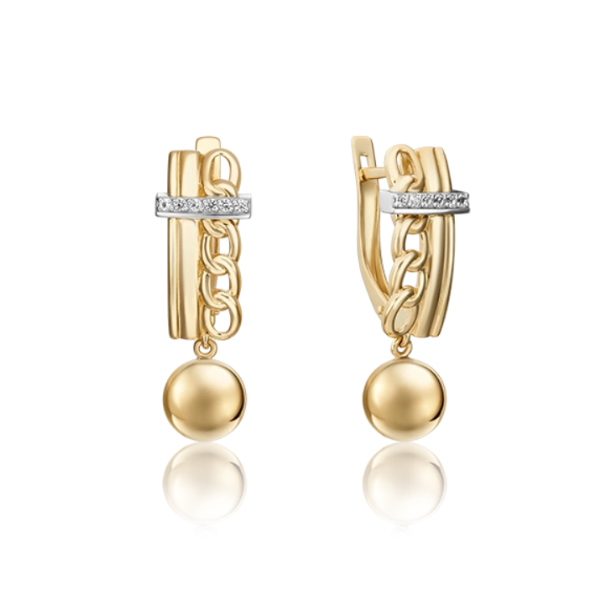 

Серьги из комбинированного золота с топазом PLATINA jewelry 02-4824-00-201-1121, 02-4824-00-201-1121
