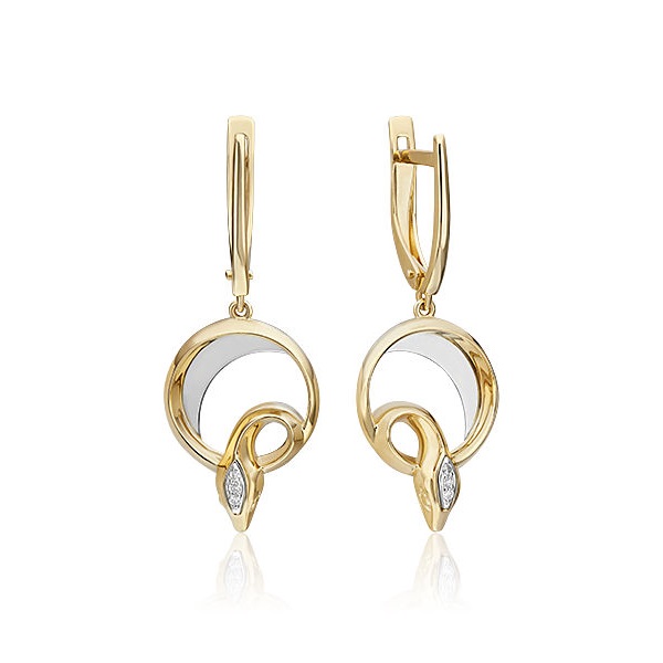 

Серьги из комбинированного золота с бриллиантом PLATINA jewelry 02-4817-00-101-1121, 02-4817-00-101-1121