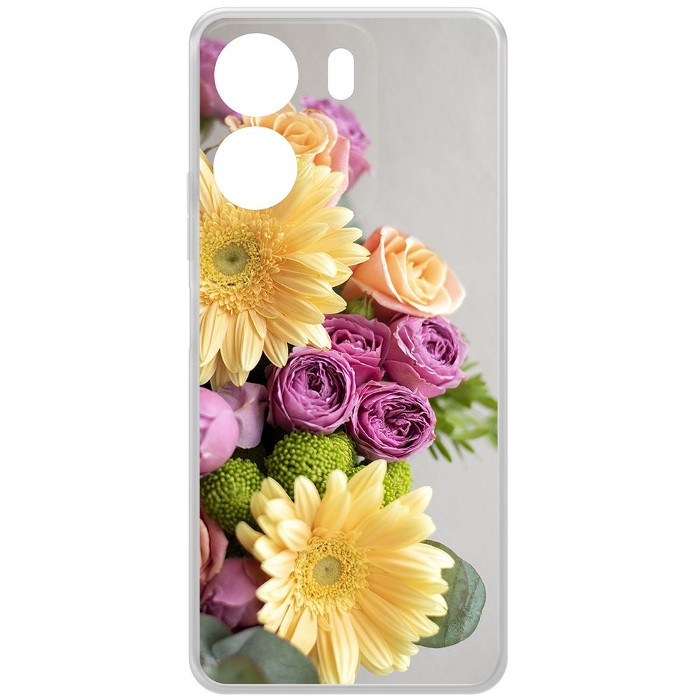 

Чехол-накладка Krutoff Clear Case Букет для Xiaomi Poco C65, Прозрачный