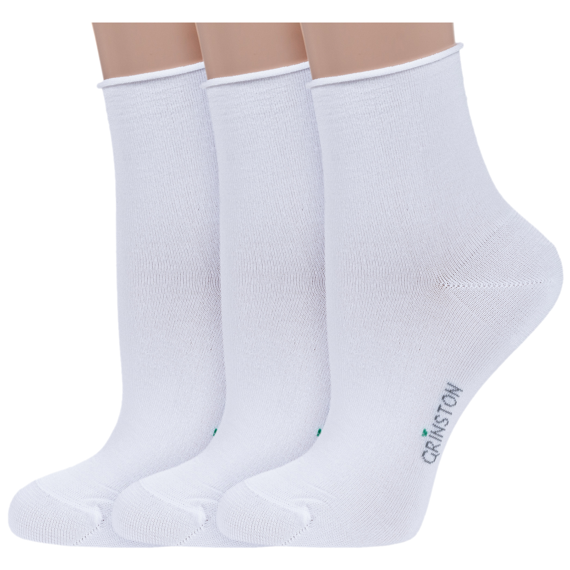

Комплект носков женских Grinston socks 3-15D22 белых 25, 3-15D22