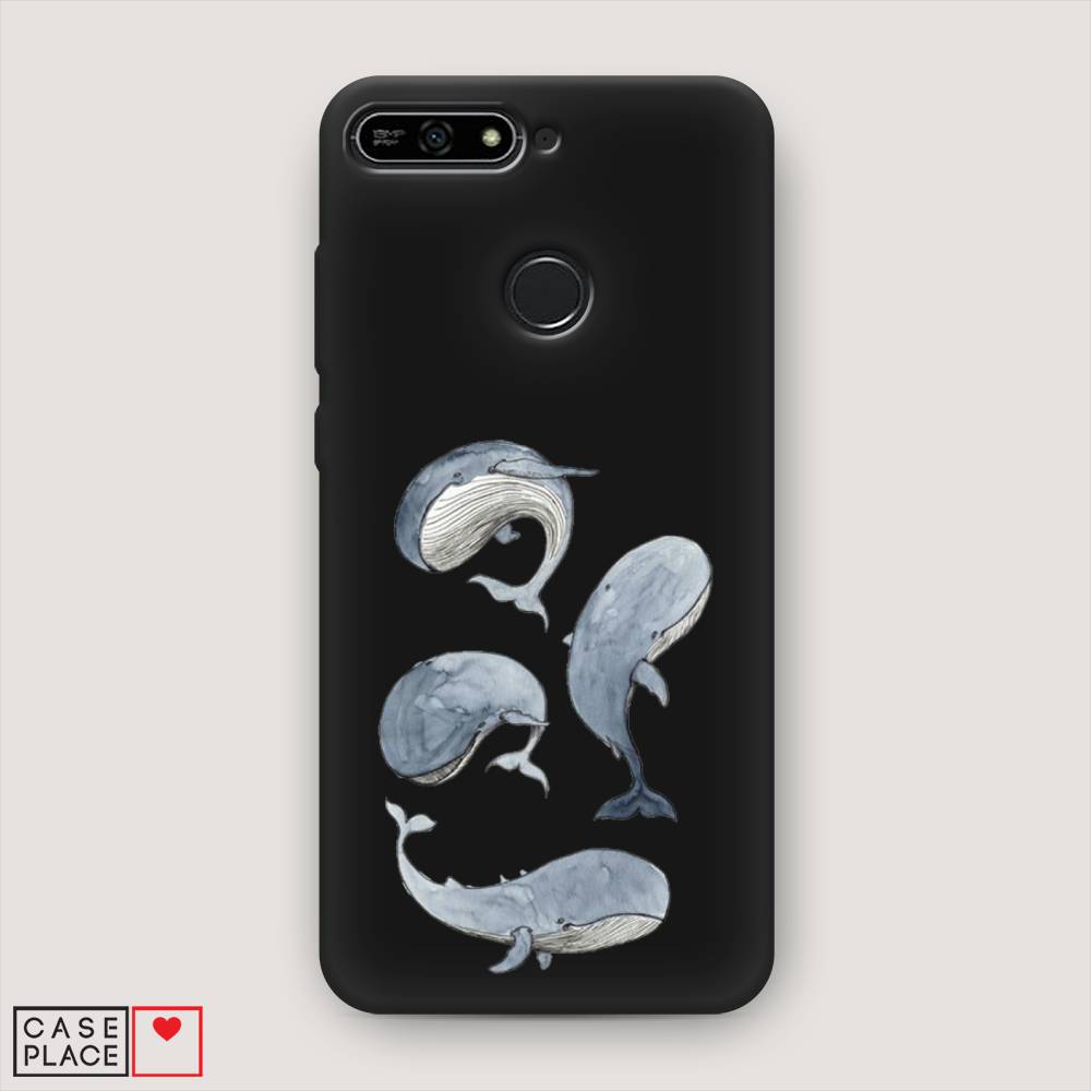 

Чехол Awog на Huawei Y6 Prime 2018 "Киты", Белый;прозрачный;голубой, 65752-1