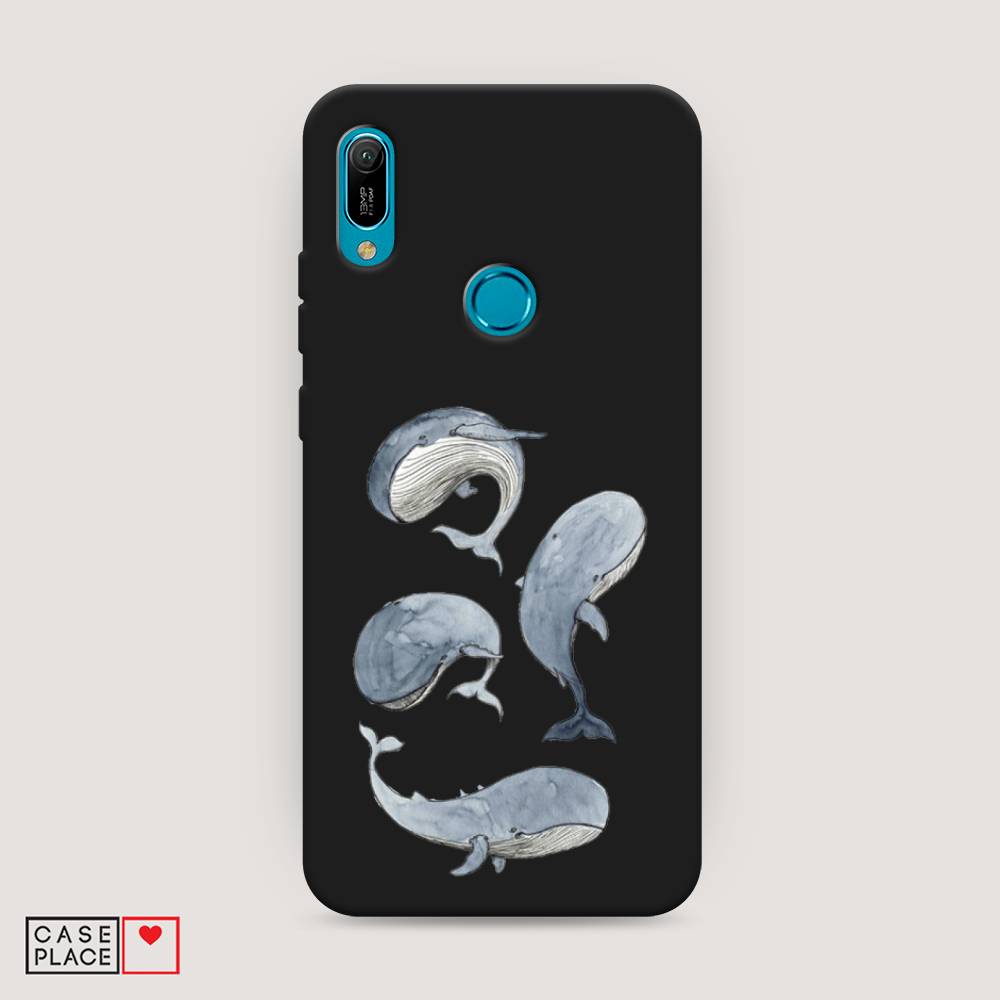 

Чехол Awog на Huawei Y6 2019 "Киты", Белый;прозрачный;голубой, 68652-1