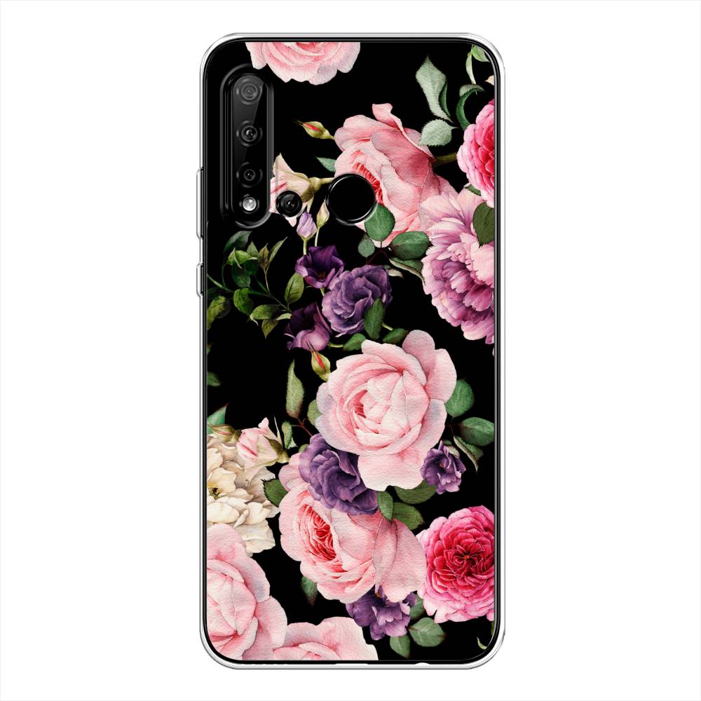 

Чехол Awog на Huawei P20 lite 2019 "Пионы для черном", Черный;розовый;зеленый, 69750-8