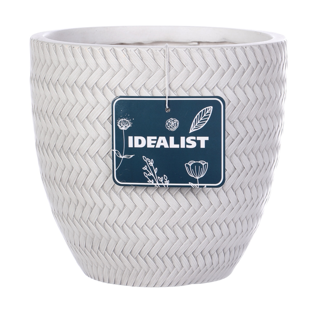 фото Кашпо idealist плейт, файберстоун, белое, d24 h23 cm bmb-r-24-aw