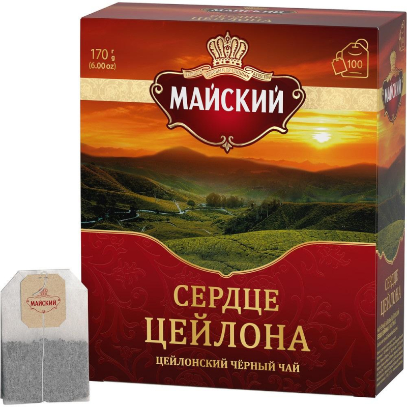 

Чай Майский Сердце Цейлона черный, 100пак