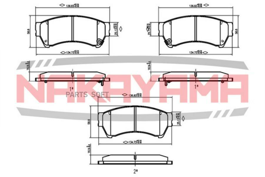 

КОЛОДКИ ТОРМОЗНЫЕ ДИСКОВЫЕ ПЕРЕДНИЕ MAZDA 6 07- 1шт