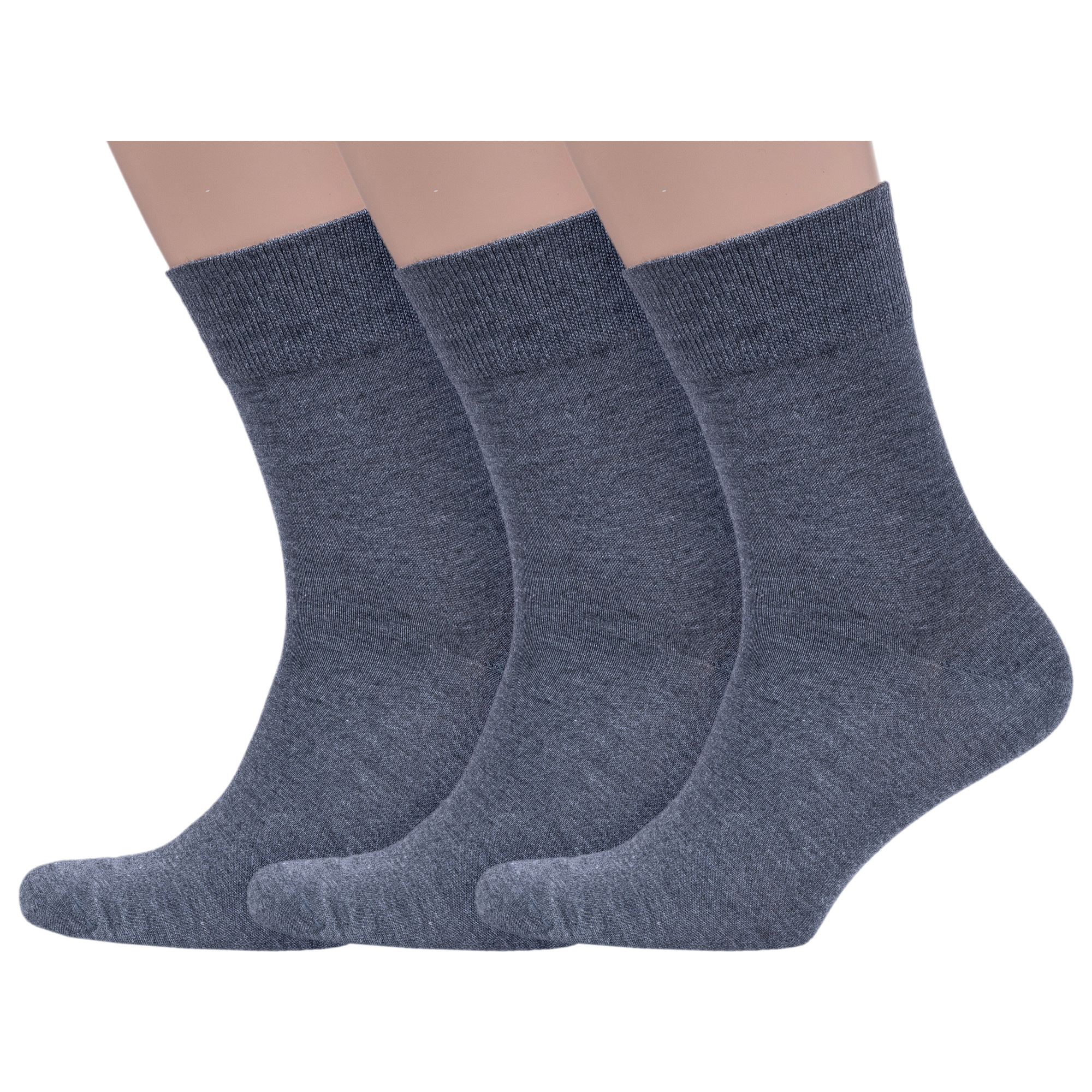 Комплект носков мужских Grinston socks 3-15D1 серых 29