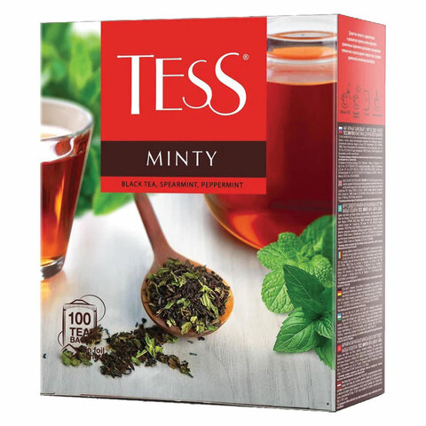 

Чай TESS (Тесс) "Minty" 3 шт., черный с шиповником и яблоком, 100 пакетиков по 1.5 г