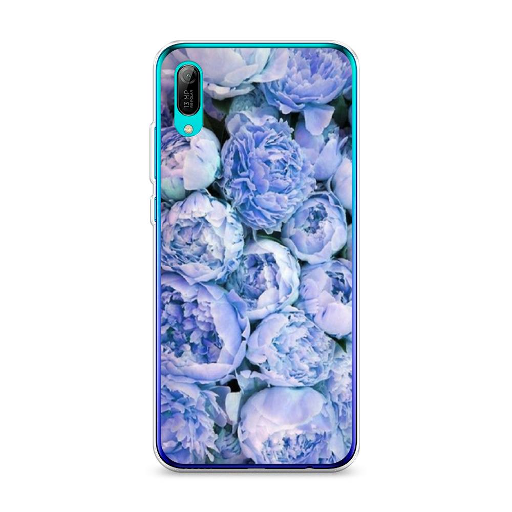 

Чехол Awog на Huawei Y6 Pro (Prime) 2019 "Пионы голубые", Голубой, 68150-8