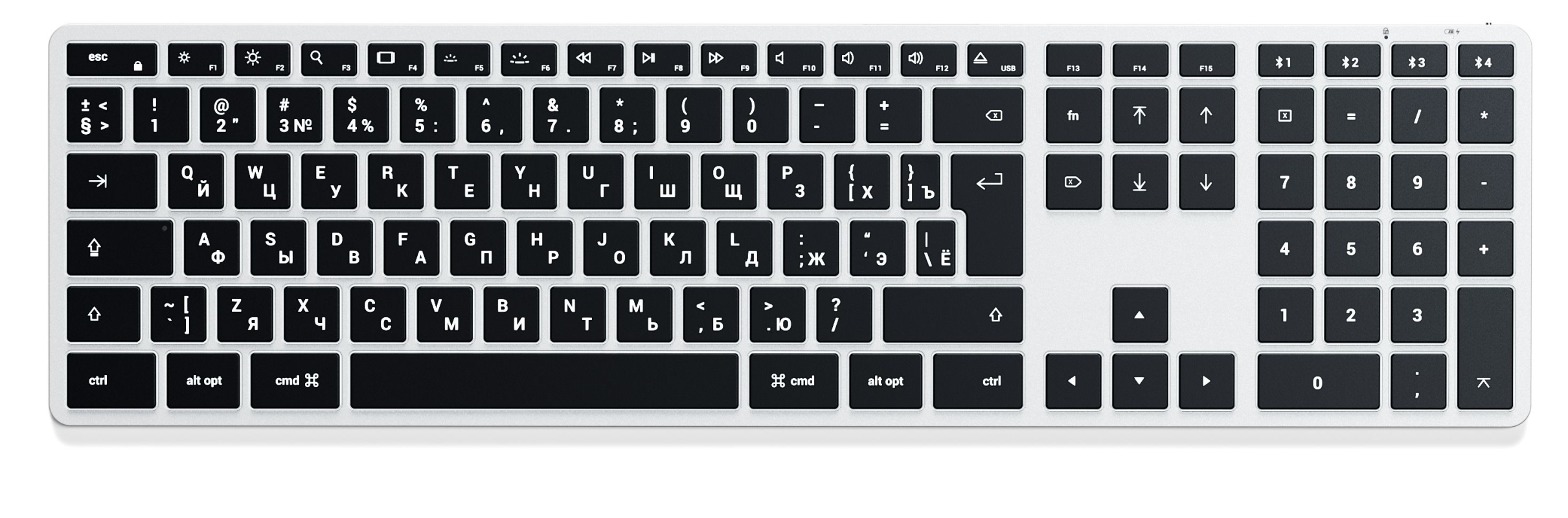 Беспроводная клавиатура Satechi Slim X3 Bluetooth Keyboard-RU серебристый ST-BTSX3S-RU