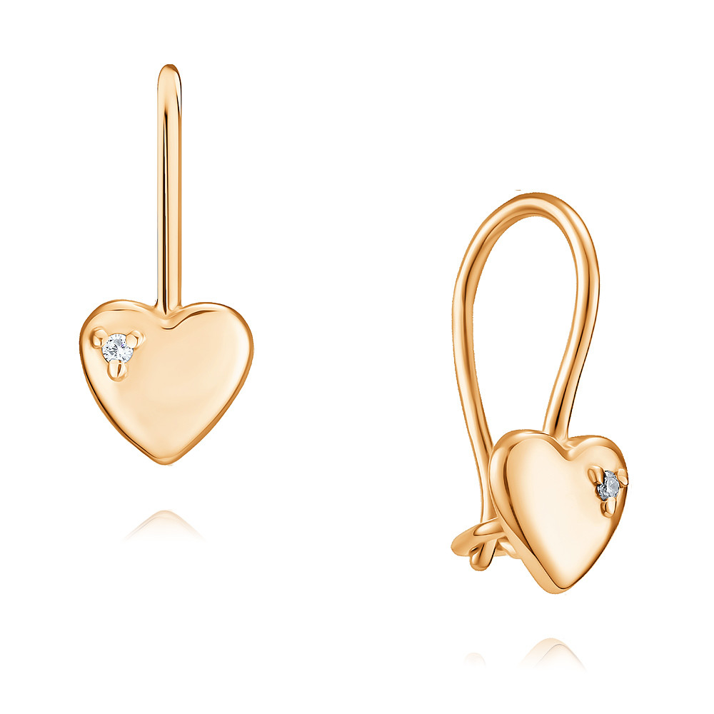 

Серьги из красного золота с фианитом ADAMAS 23038422/01-А50-72, 23038422/01-А50-72