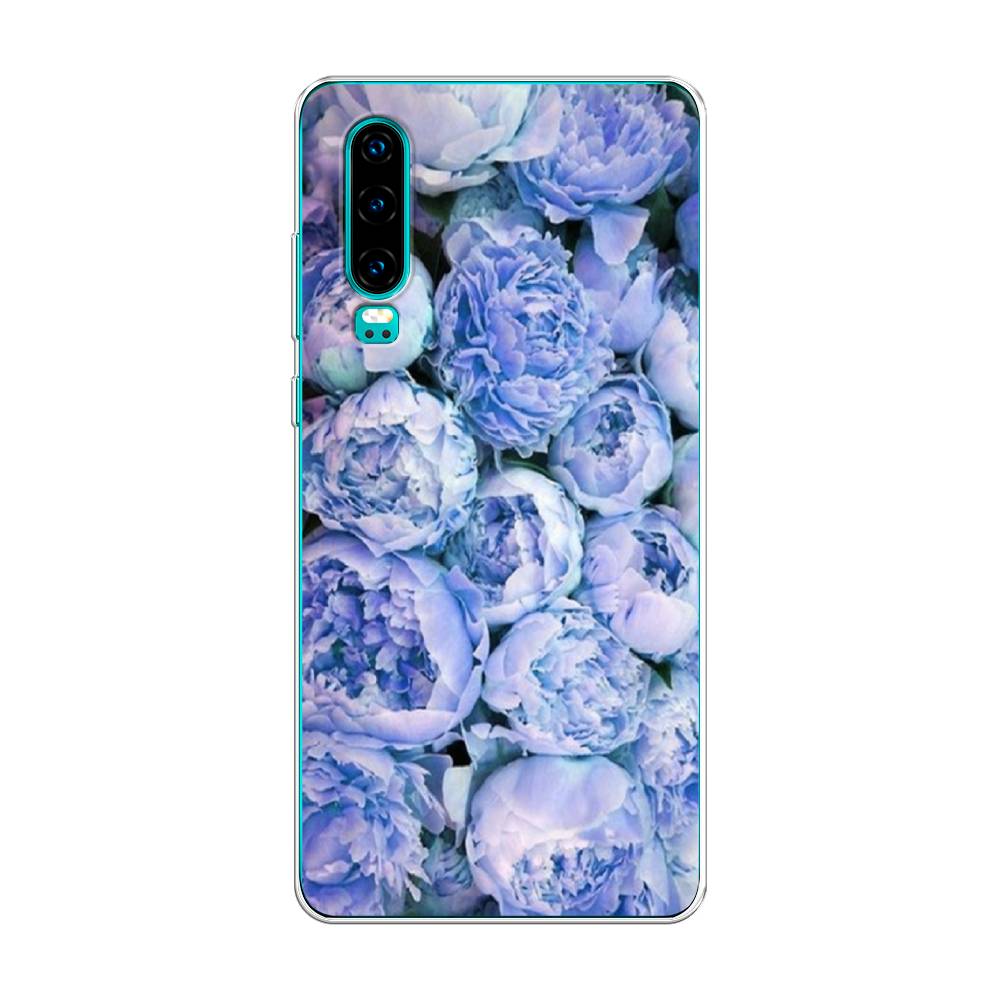 

Чехол Awog на Huawei P30 "Пионы голубые", Голубой, 68550-8