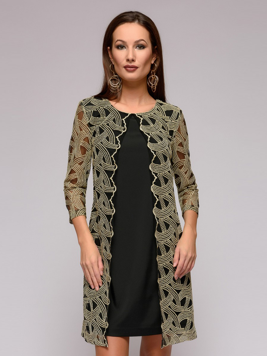 

Платье женское 1001dress 101419 черное 52 RU, Черный, 101419