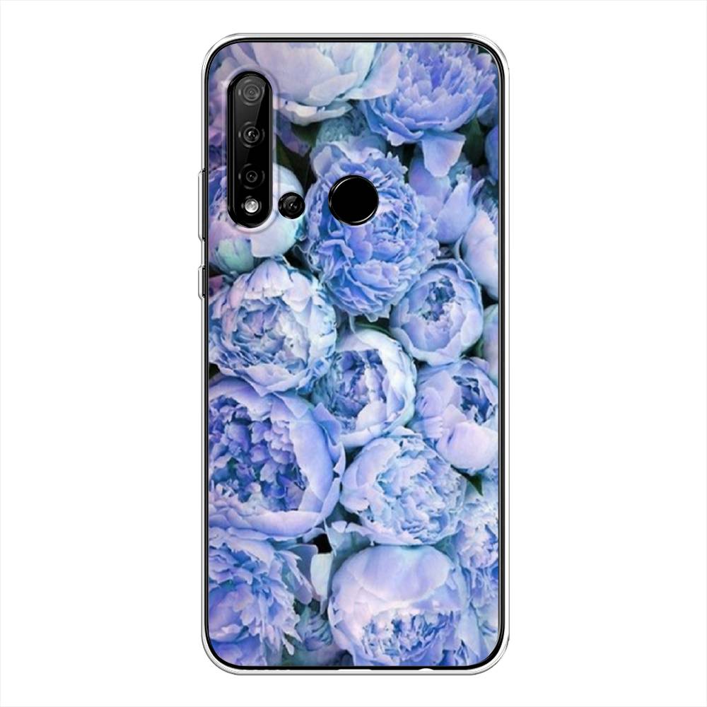 

Чехол Awog на Huawei Nova 5i "Пионы голубые", Голубой, 69850-8