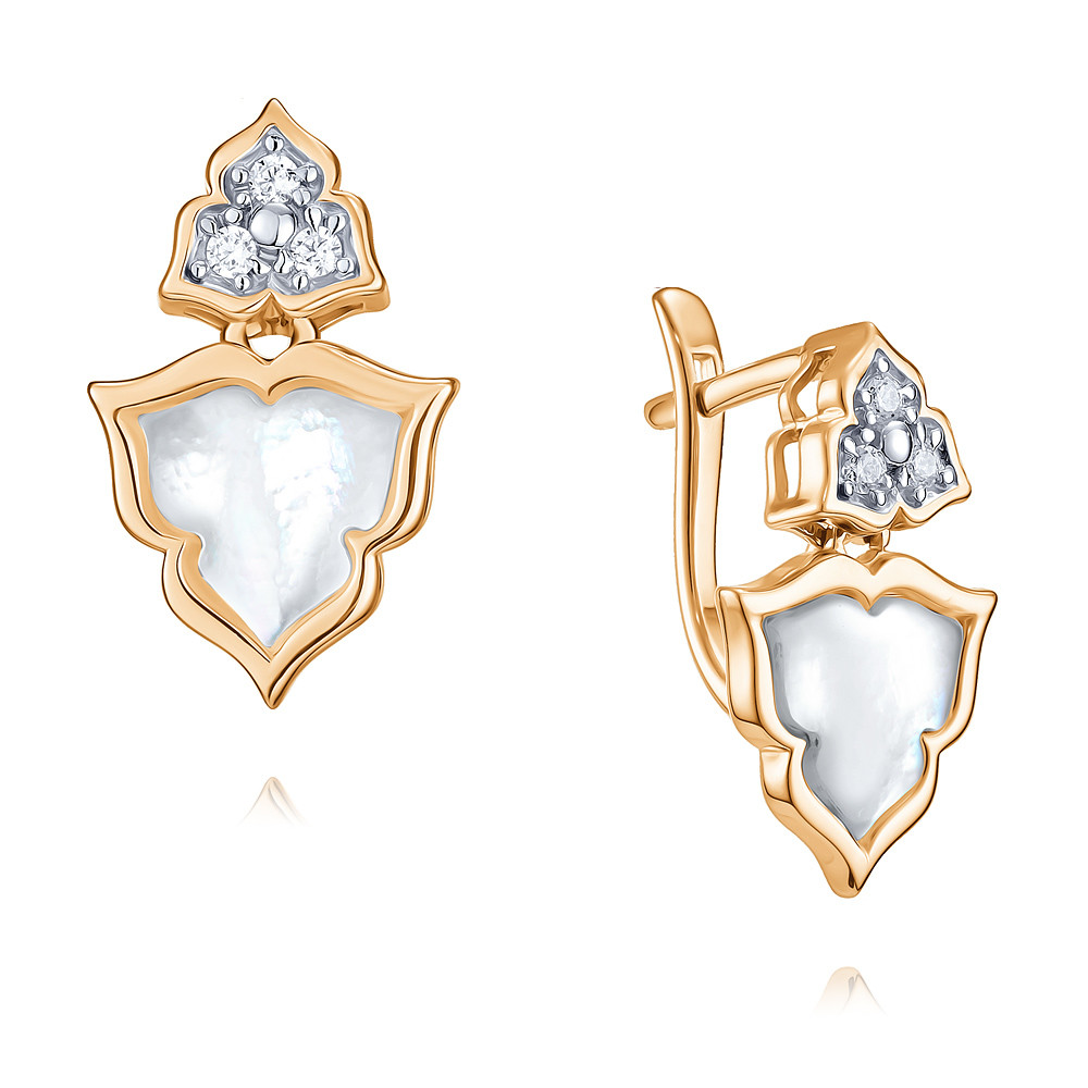 

Серьги из красного золота с фианитом/перламутром ADAMAS 2424597-А500Д-775, 2424597-А500Д-775