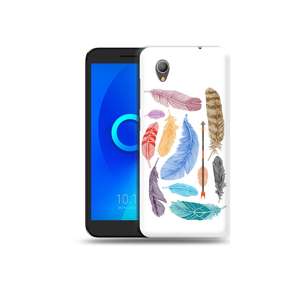 

Чехол MyPads Tocco для Alcatel 1 разноцветные перья (PT227134.658.572), Прозрачный, Tocco