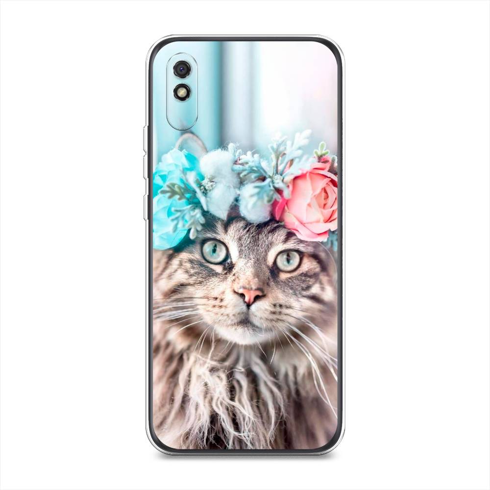 

Чехол Awog на Xiaomi Redmi 9A "Кот в венке", Разноцветный, 38950-2
