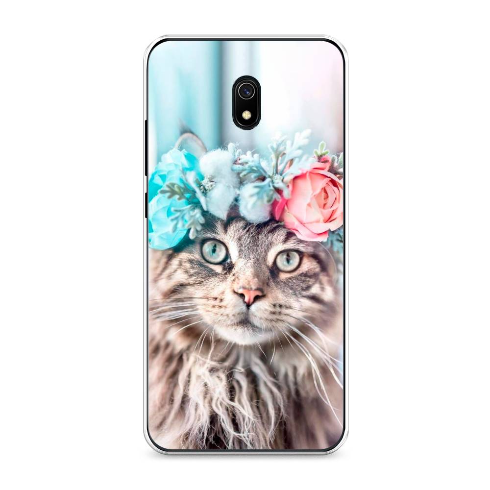 

Чехол Awog на Xiaomi Redmi 8A "Кот в венке", Разноцветный, 37250-2