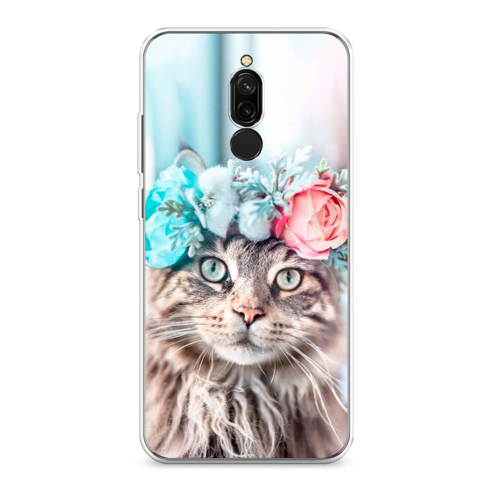 

Чехол Awog на Xiaomi Redmi 8 "Кот в венке", Разноцветный, 37150-2