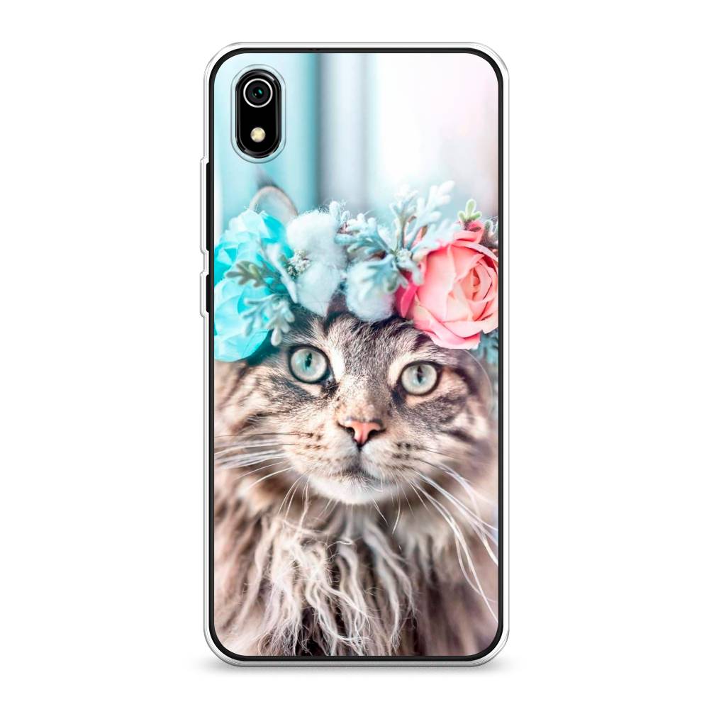 

Чехол Awog на Xiaomi Redmi 7A "Кот в венке", Разноцветный, 35450-2
