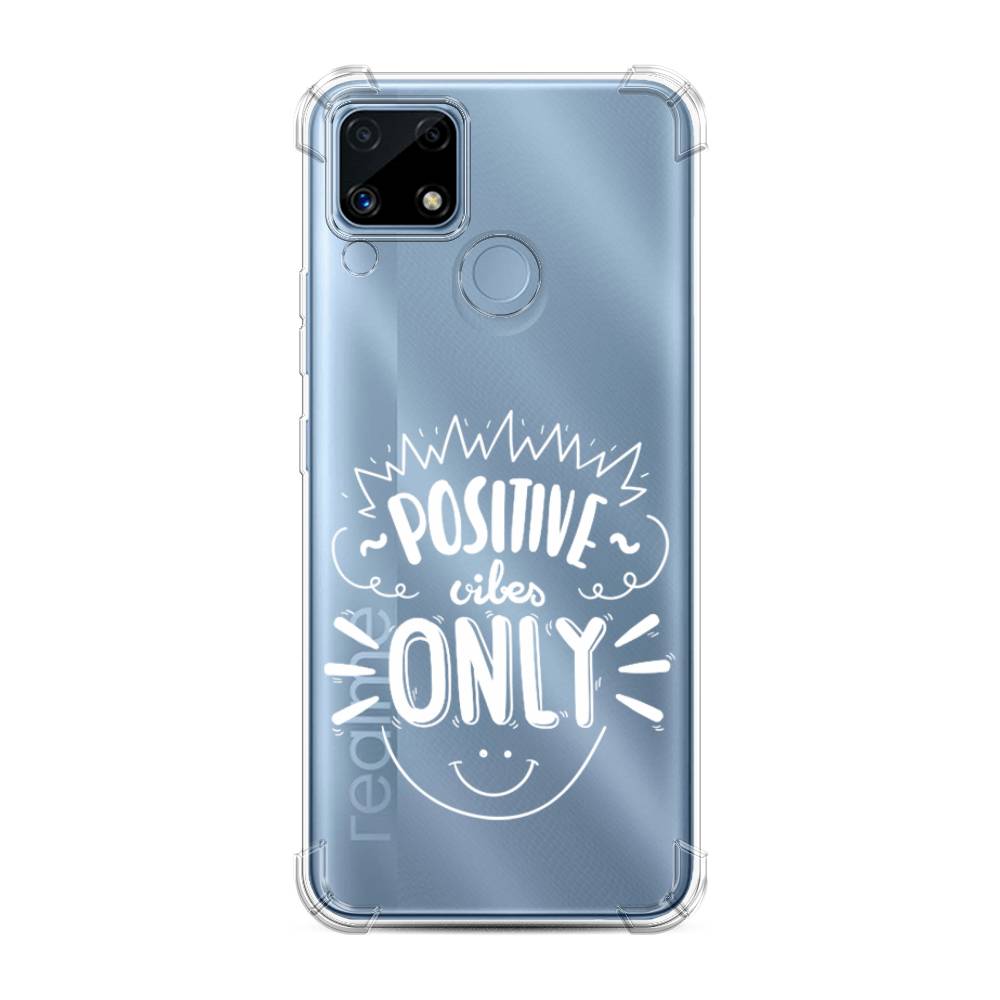 фото Противоударный силиконовый чехол "positive vibes only графика" на realme c15 awog