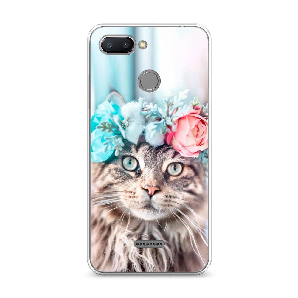 

Чехол Awog на Xiaomi Redmi 6 "Кот в венке", Разноцветный, 33850-2