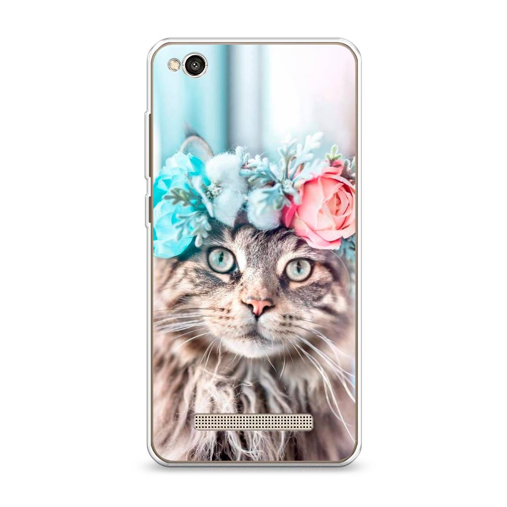 

Чехол Awog на Xiaomi Redmi 4A "Кот в венке", Разноцветный, 31350-2