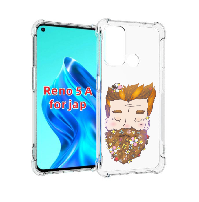 

Чехол MyPads мужчина с цветами в бороде для Oppo Reno 5A, Прозрачный, Tocco