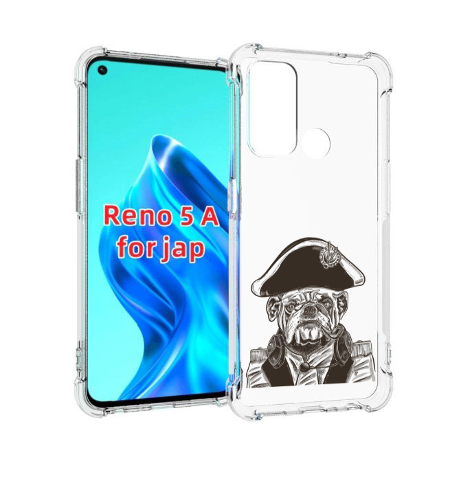 

Чехол MyPads мопс генерал для Oppo Reno 5A, Прозрачный, Tocco