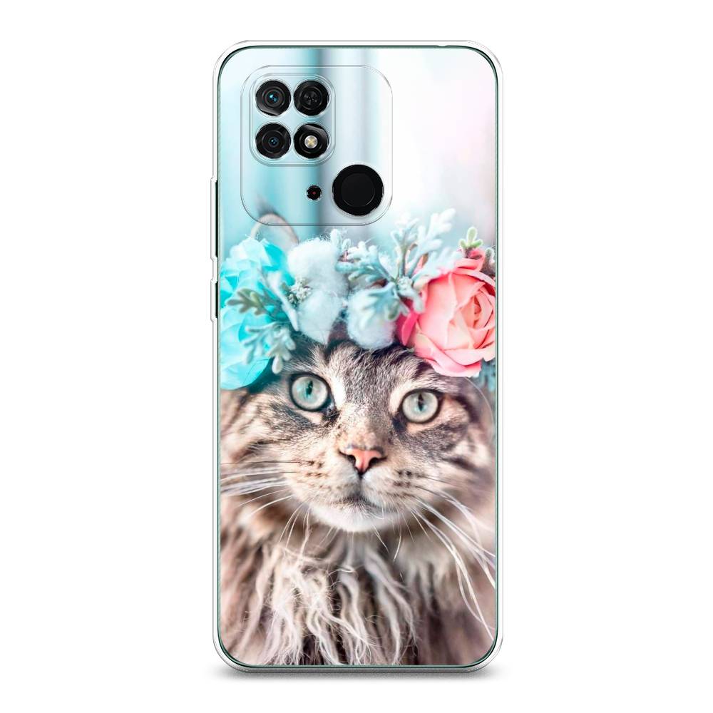 

Чехол Awog на Xiaomi Redmi 10C "Кот в венке", Разноцветный, 313450-2