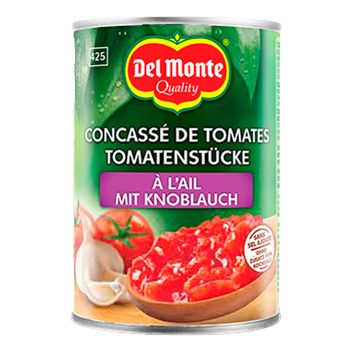 Помидоры Del Monte резаные кусочками в томатном соусе с чесноком 400 г