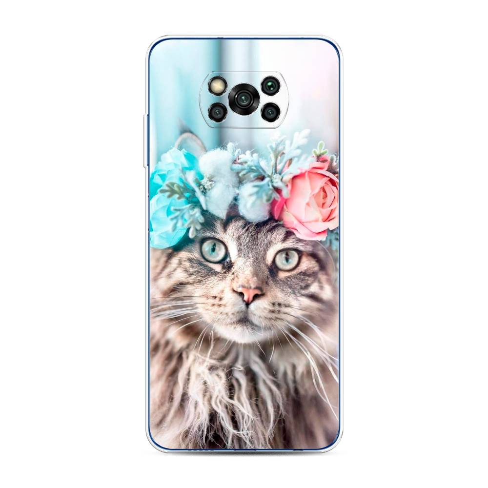 

Чехол Awog на Poco X3/X3 Pro "Кот в венке", Разноцветный, 39250-2