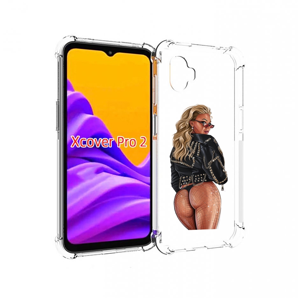 Чехол MyPads девушка в чулках полуголая женский для Samsung Galaxy Xcover Pro 2