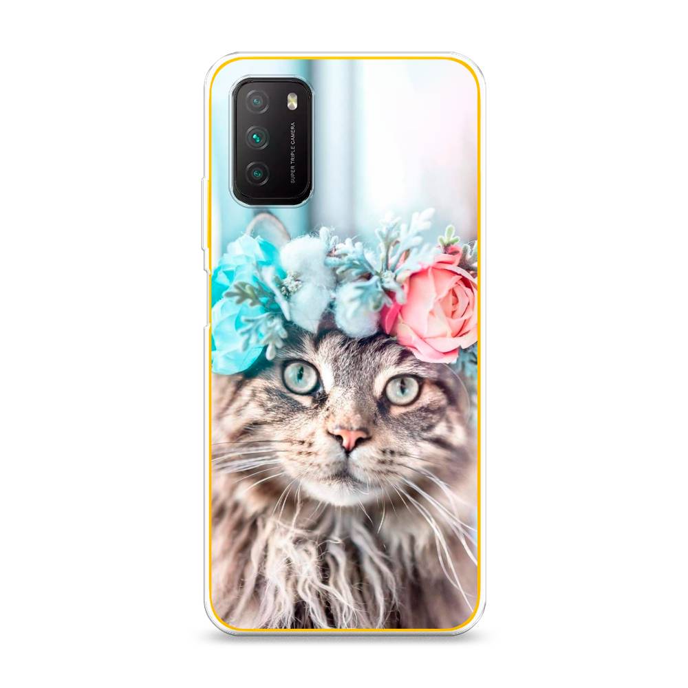

Чехол Awog на Poco M3 "Кот в венке", Разноцветный, 39550-2