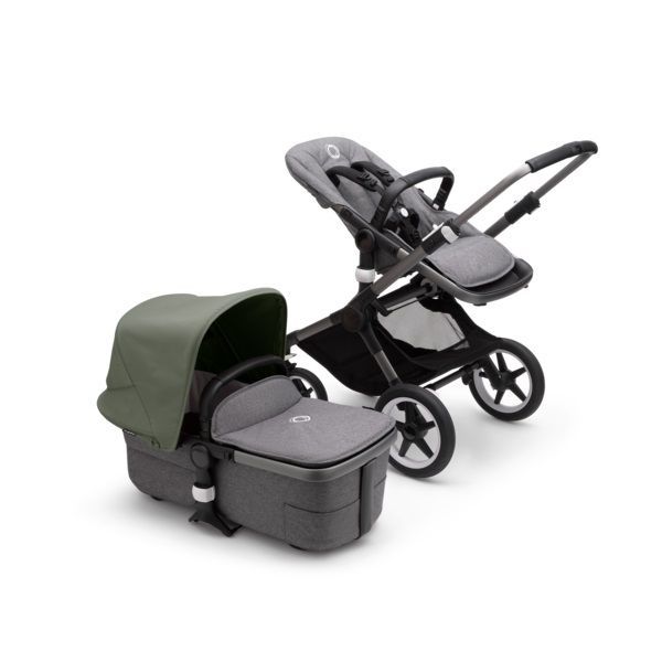 фото Коляска 2в1 bugaboo fox3 graphite/grey melange/forest green 2306010041/2306010063