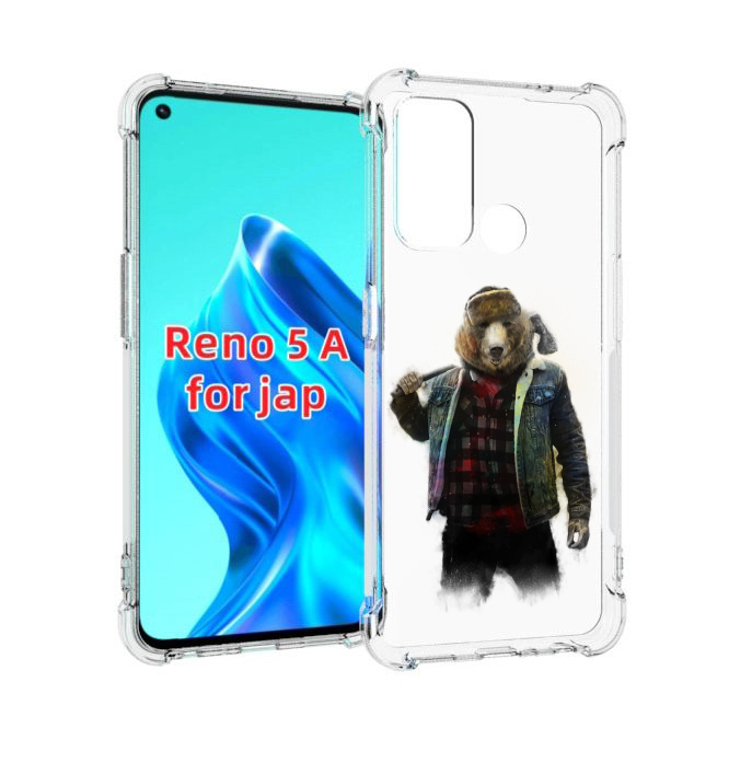 

Чехол MyPads медведь с топором для Oppo Reno 5A, Прозрачный, Tocco