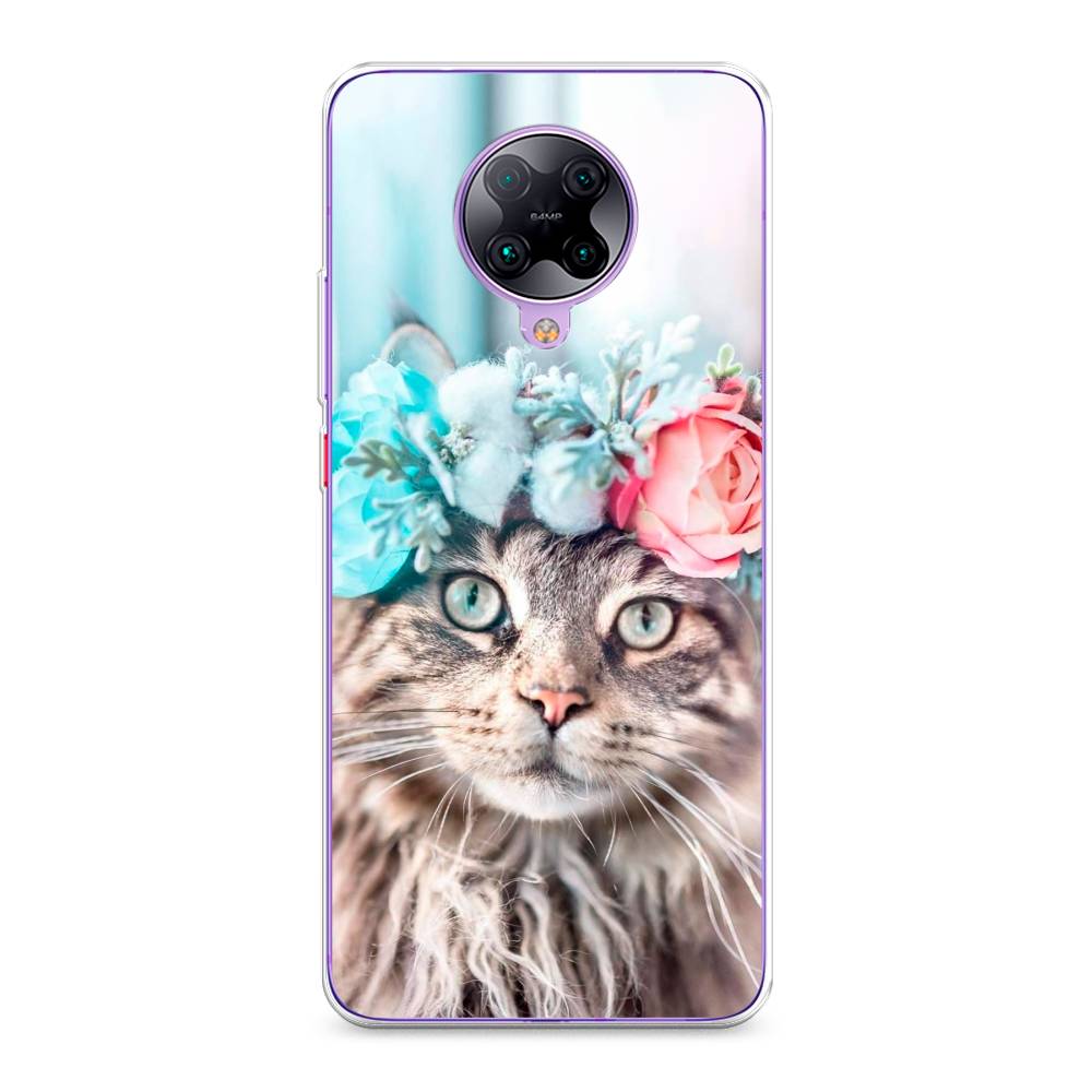 

Чехол Awog на Poco F2 Pro/Redmi K30 Pro "Кот в венке", Разноцветный, 37050-2