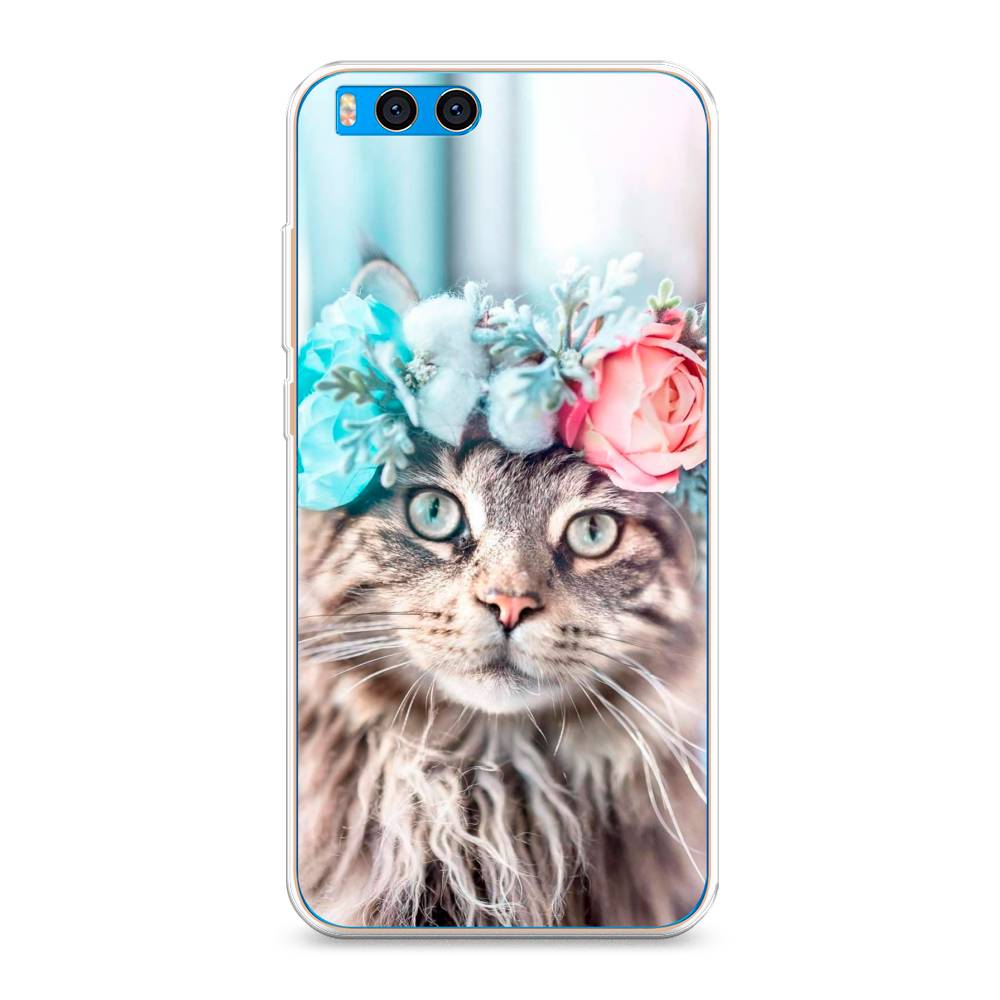 

Чехол Awog на Xiaomi Mi Note 3 "Кот в венке", Разноцветный, 32450-2