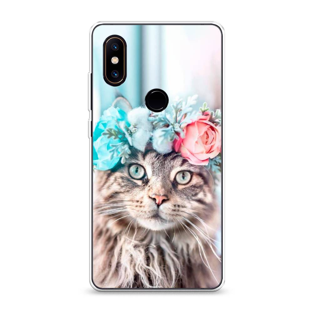 

Чехол Awog на Xiaomi Mi Mix 2S "Кот в венке", Разноцветный, 33450-2